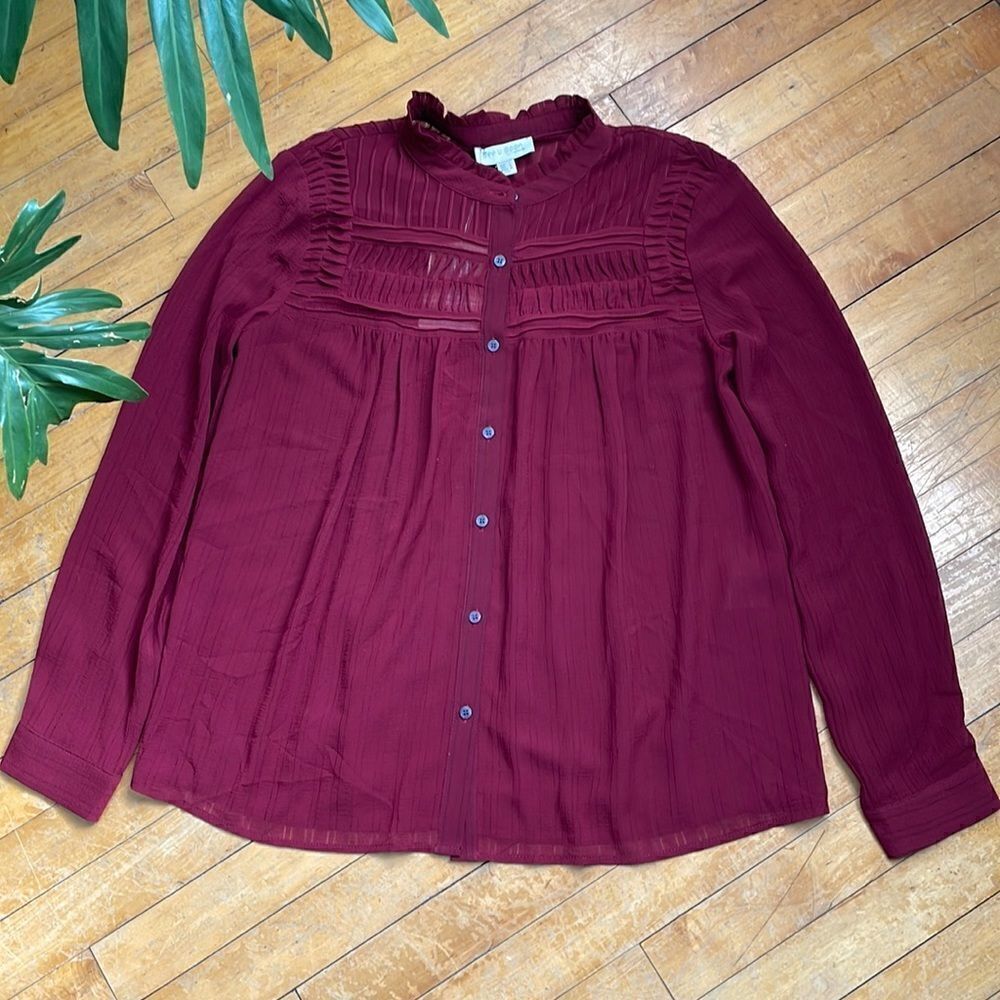 See U Soon Wine Button Down Shirt Frock Women’s Small